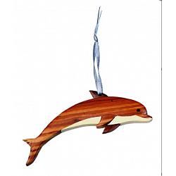 Double Side Wood Intarsia Ornament - Dolphin