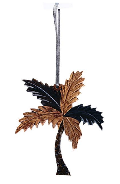 Double Side Wood Intarsia Ornament - Palm tree