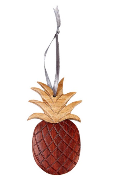 Double Side Wood Intarsia Ornament - Pineapple