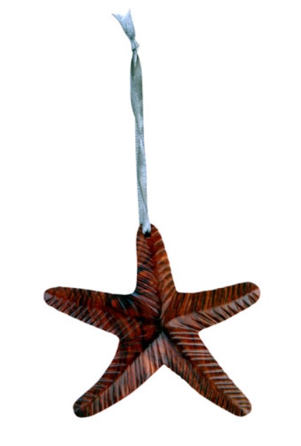 Double Side Wood Intarsia Ornament - Starfish