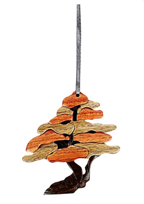 Double Side Wood Intarsia Ornament - Tree of Life