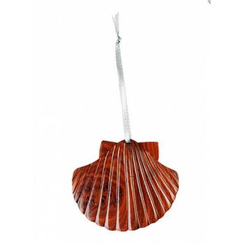 Double Side Wood Intarsia Ornament - Scallop Shell