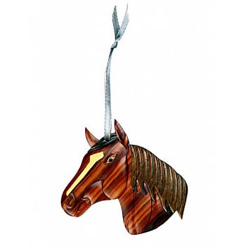 Double Side Wood Intarsia Ornament - Horse
